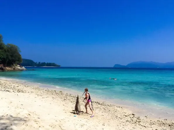 Kids will love the beach and tropical fish in the waters of Mamutik Island, Kota Kinabalu