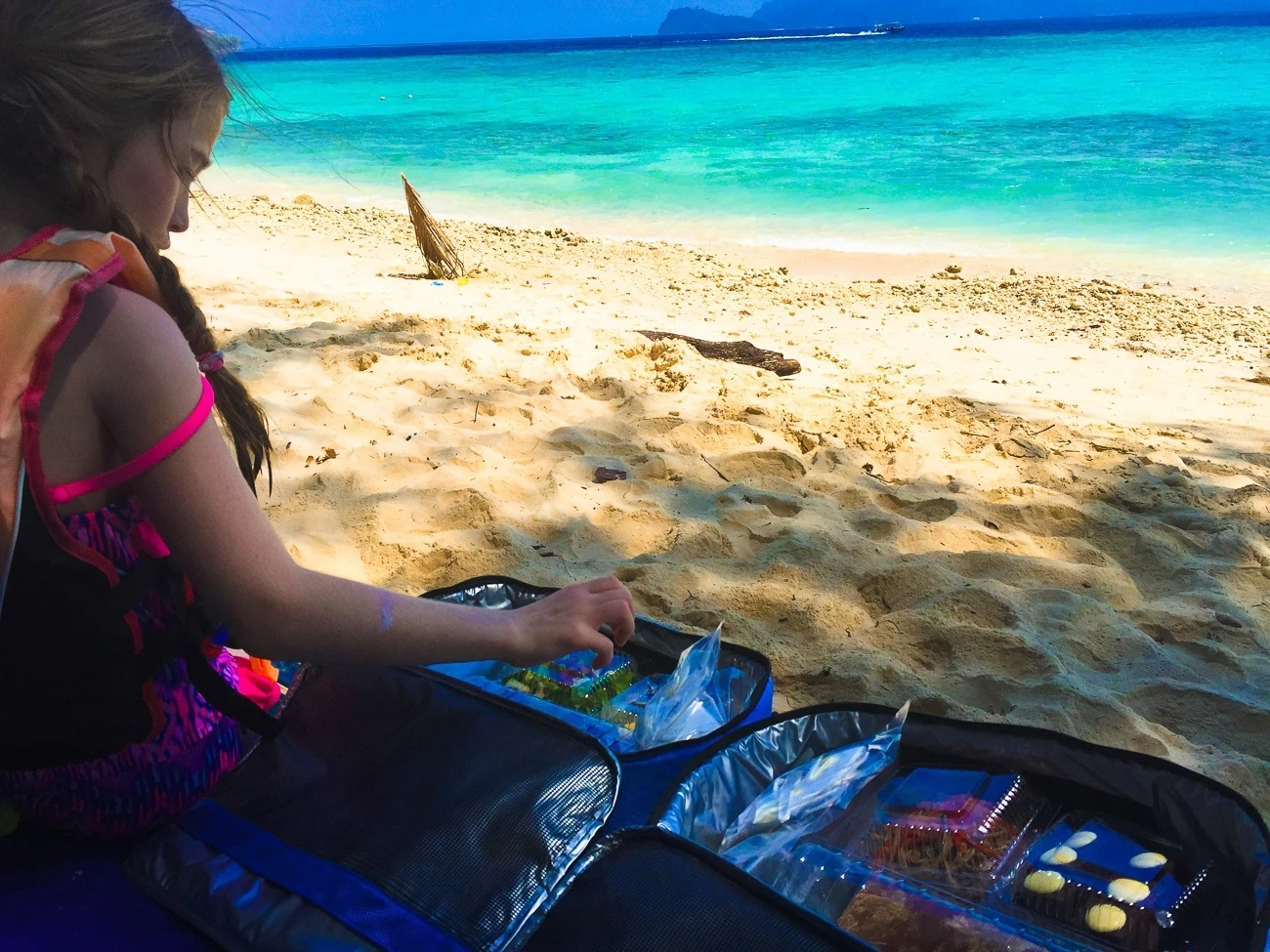 Our picnic lunch on Mamutik Island ordered through Shangri-la's Tanjung Aru