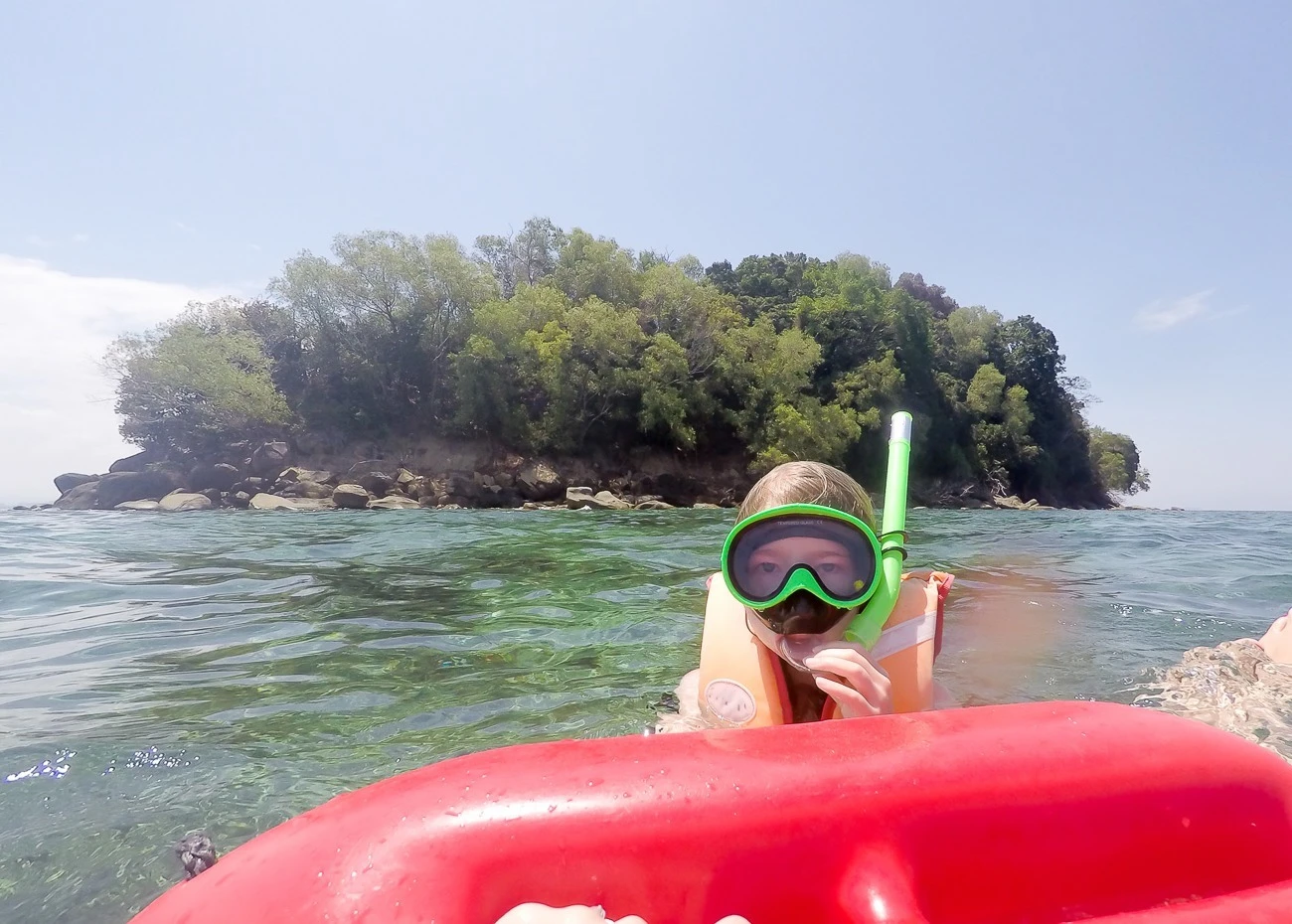 Snorkeling in South China Sea off Mamutik Island