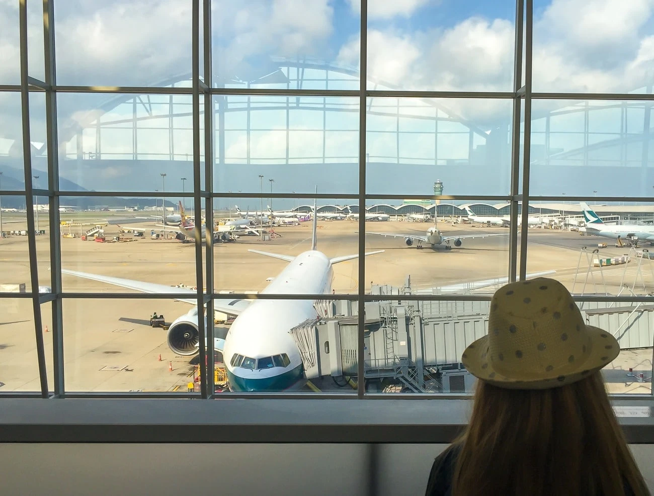 View from The Wing first class lounge at Hong Kong International Airport: Cathay Pacific First Class review