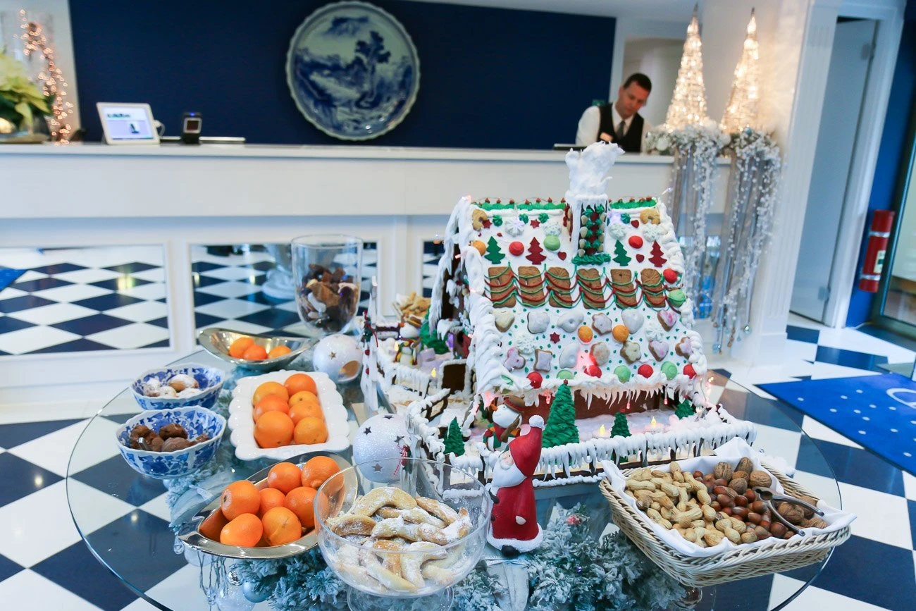 A gingerbread house on the River Queen during Uniworld 's Classic Christmas Markets cruise