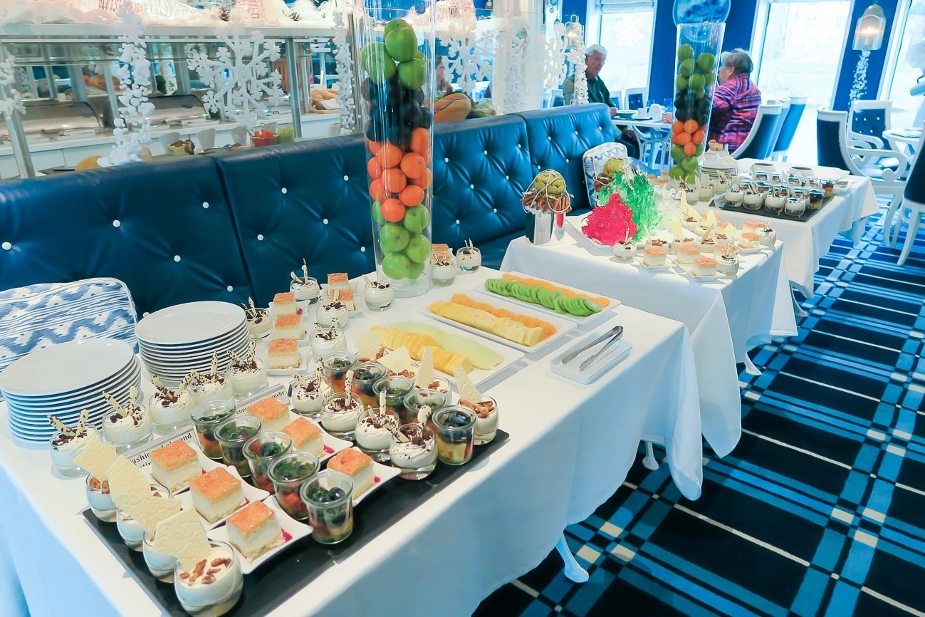 The dessert buffet at lunch on Uniworld's River Queen during the Classic Christmas Markets Cruise