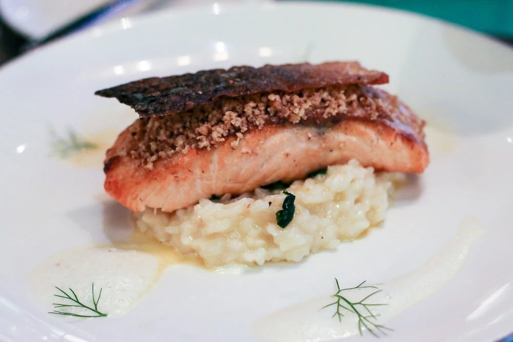 Salmon filet at Peppino restaurant in the Shangri-la resort in Kota Kinabalu