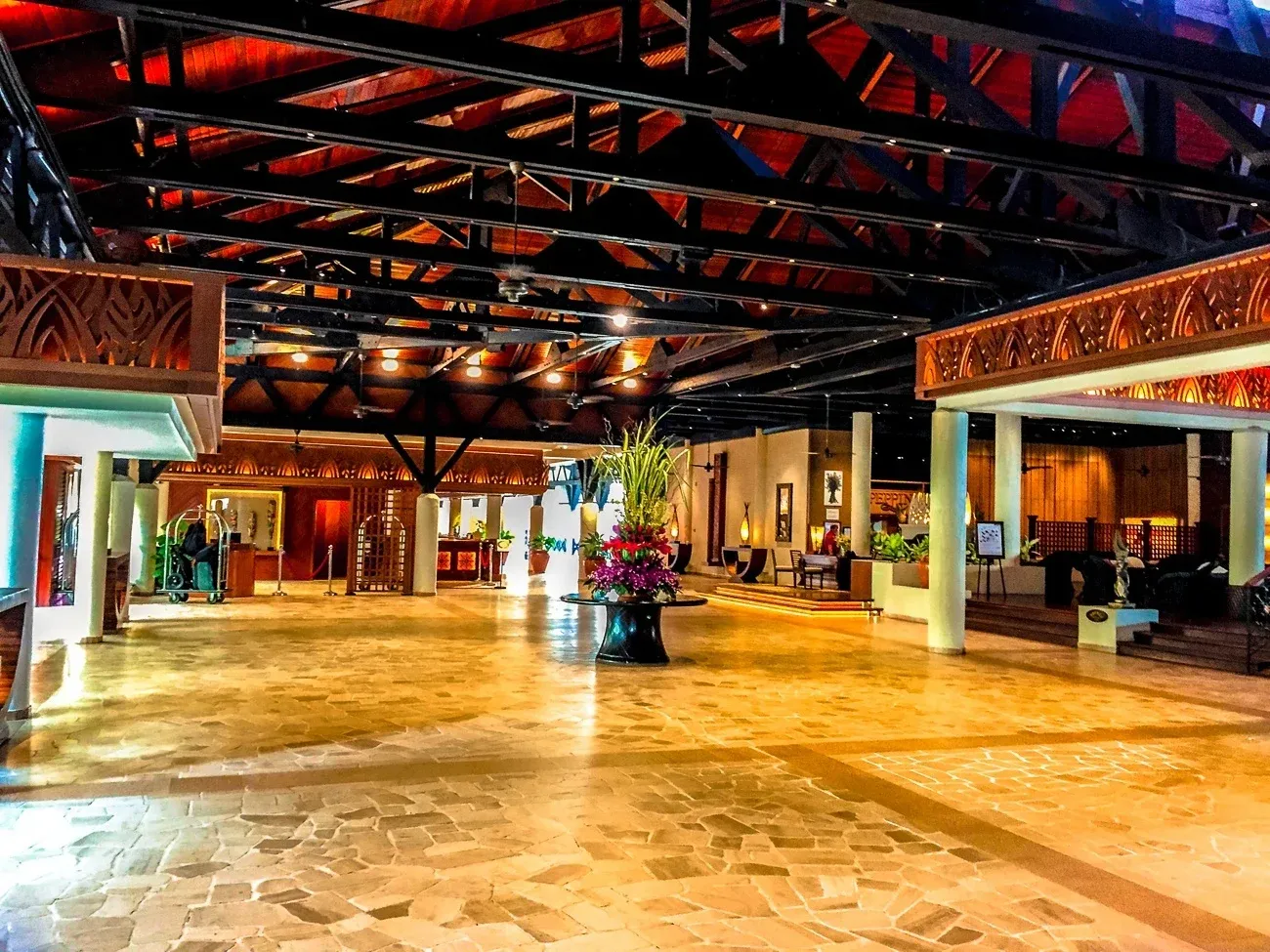 The lobby at Shangri-la's Tanjung Aru Resort and Spa in Kota Kinabalu