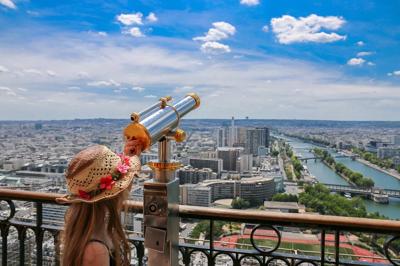 The second floor viewing deck on the Eiffel Tower via access from Le Jules Verne restaurant