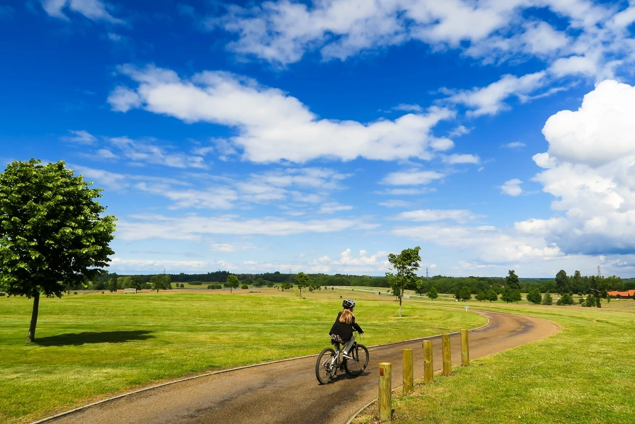 Guests can ride complimentary bikes around the Four Seasons Hotel Hampshire, England estate