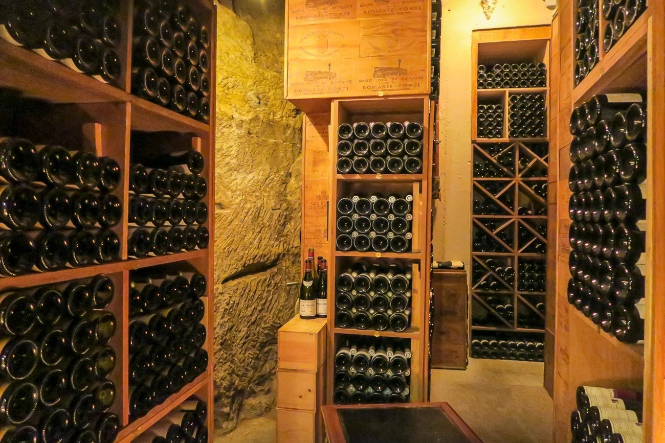 The Le Cinq wine cellar was formerly a quarry used to mine rock to build the Arc de Triomphe