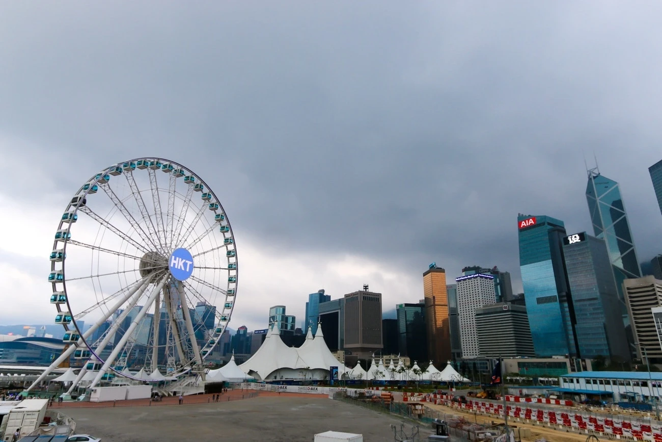 The Hong Kong Observation Wheel in Central along Victoria Harbour is a fantastic new attraction