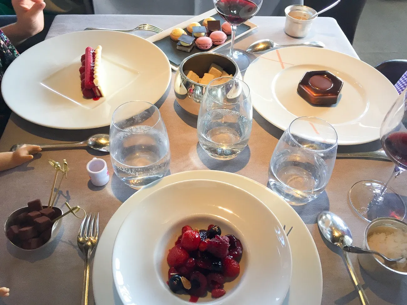The desserts at Le Jules Verne restaurant in the Eiffel Tower in Paris.