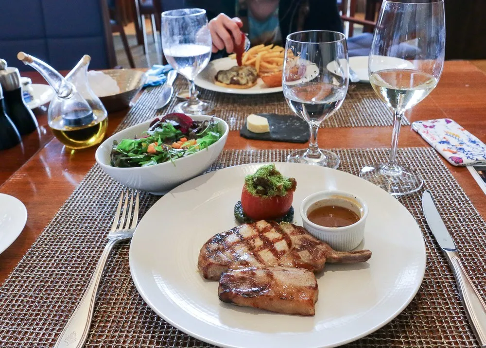 A pork chop lunch at The Bistro at Four Seasons Hampshire