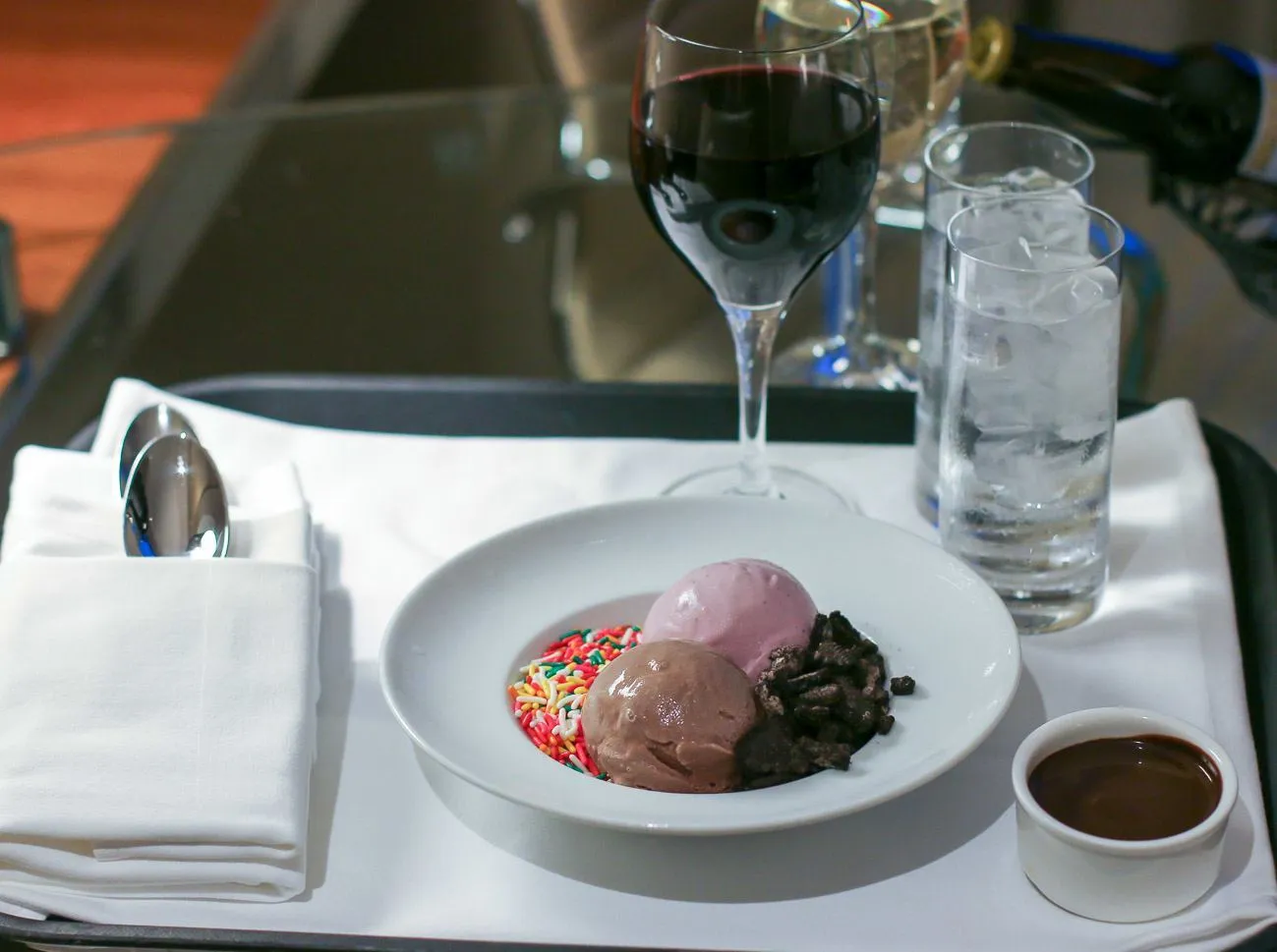 The delicious room service ice cream at Four Seasons Hotel Denver.