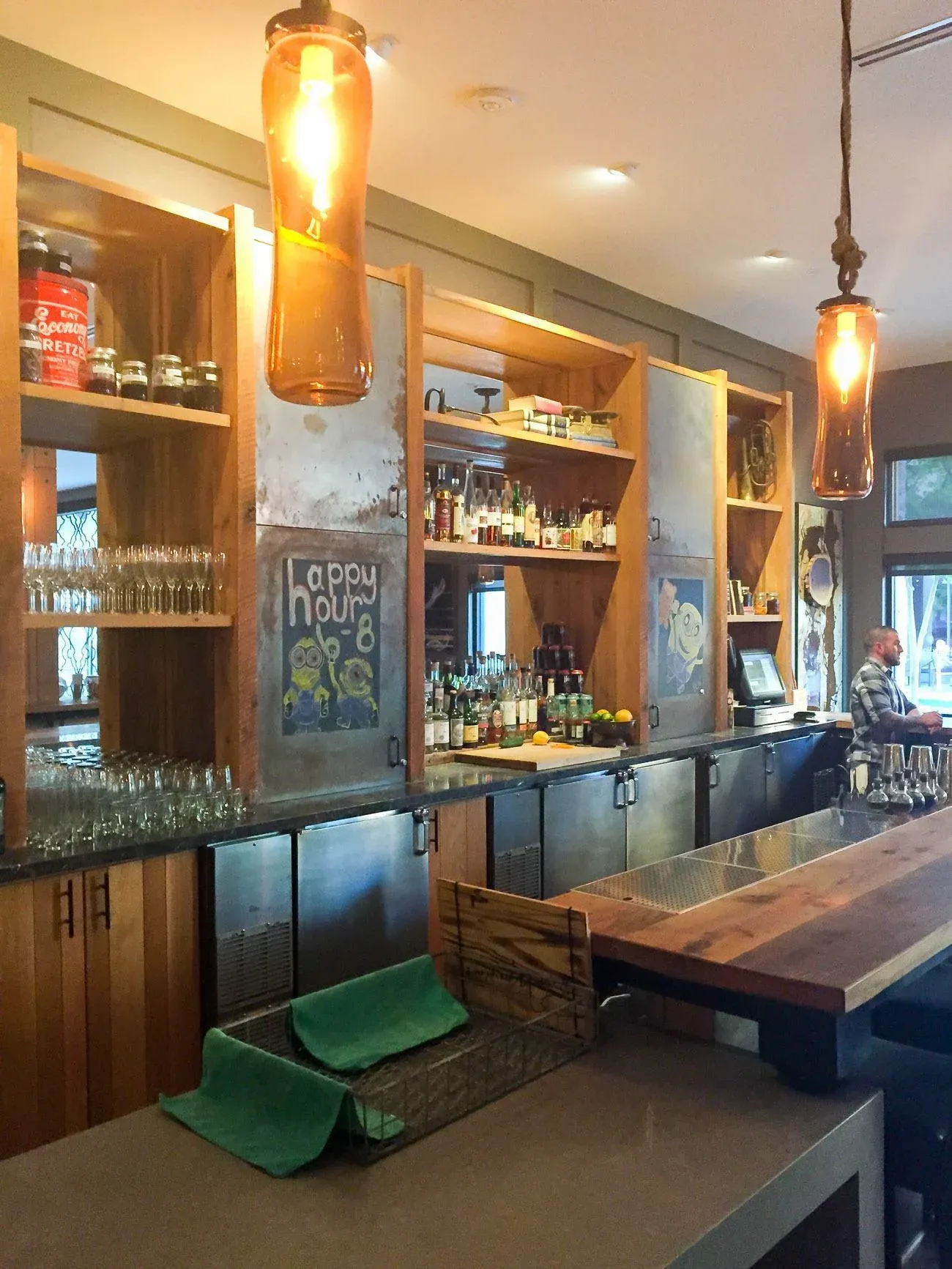 The Andaz Napa in the downtown area has a cool rustic vibe in the lobby and bar area.