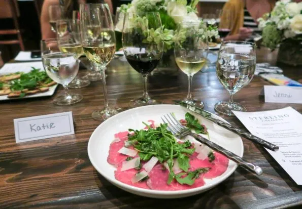 Carpaccio at Carpe Diem wine bar in downtown Napa, California