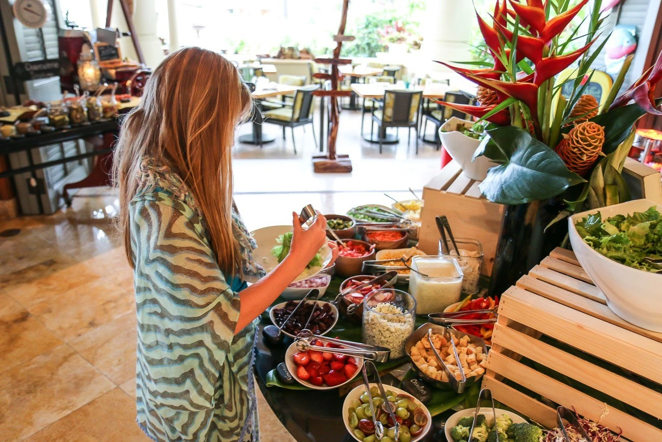 Fresh fruit and vegetable sourced locally on Maui is part of the Farmer's Market Dinner at the Four Seasons' DUO Steak and Seafood restaurant.