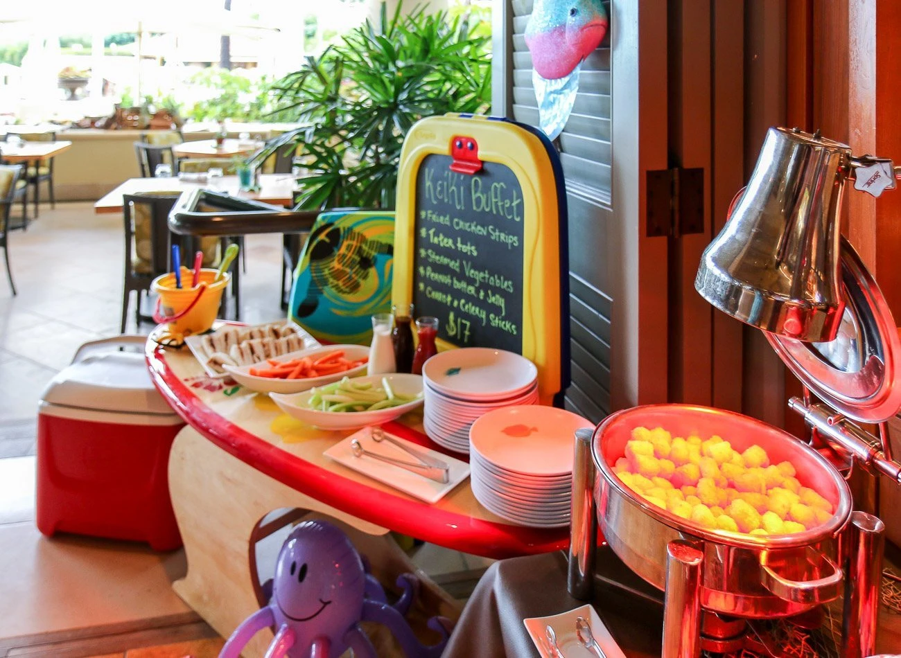 A Keiki buffet at DUO Steak and Seafood restaurant inside Four Seasons Maui.