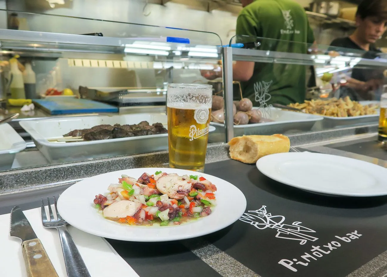 Tapas at Bar Pinotxo at La Boqueria Market in Barcelona