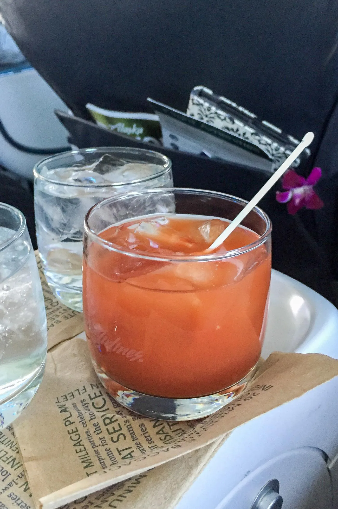 The Bloody Mary on Alaska Airlines in first class from San Diego to Maui.