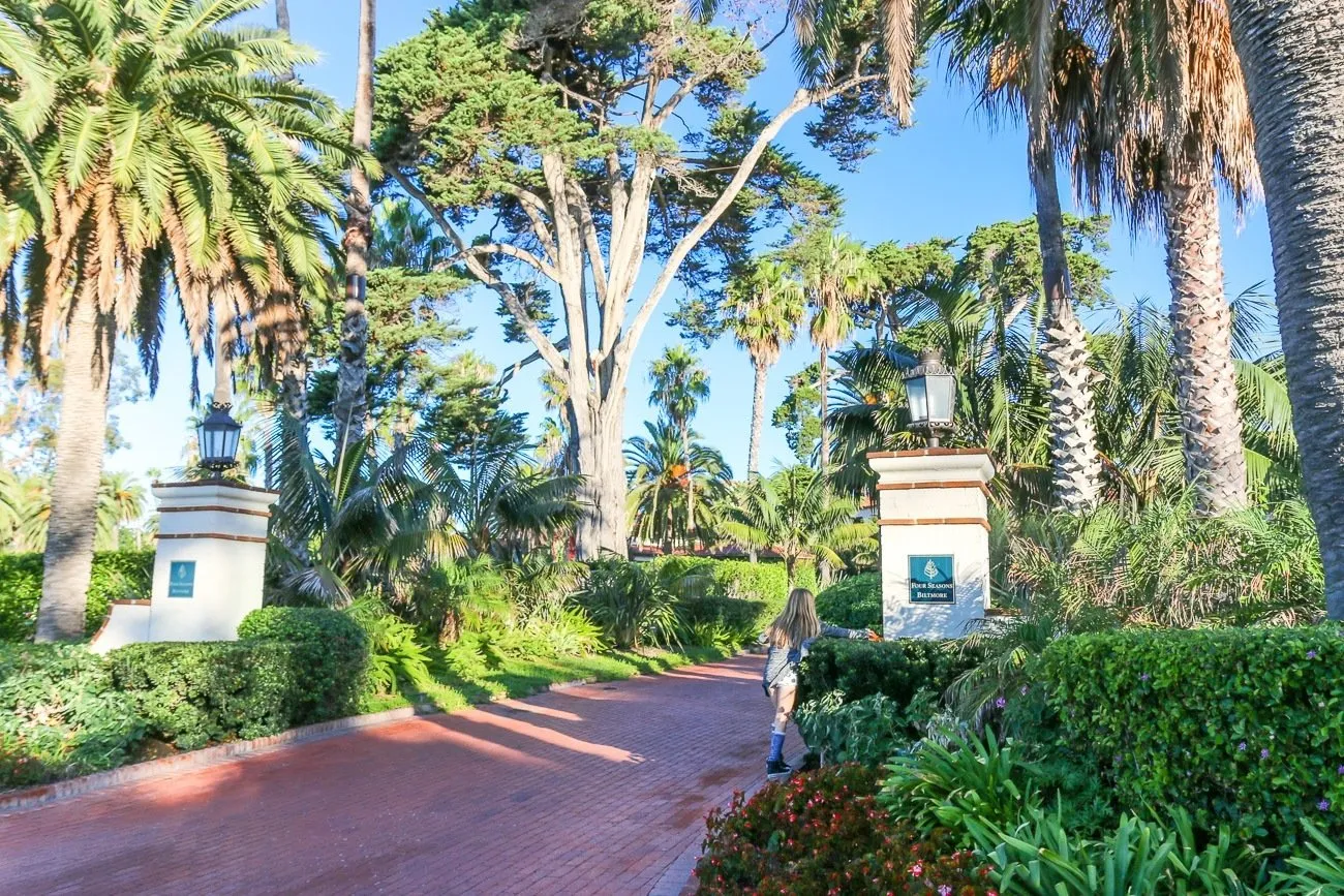 The driveway leading to Four Seasons Resort The Biltmore Santa Barbara