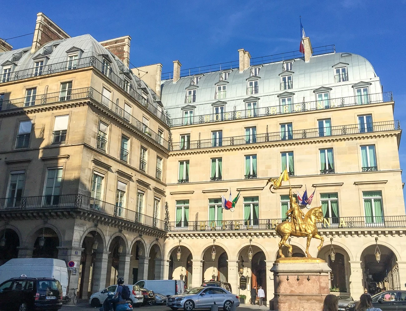 Hotel Regina in Paris has a perfect location across the street from the Louvre in the 1st arrondissement.