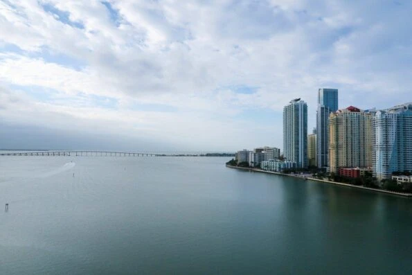 The view of Biscayne Bay from our room at Mandarin Oriental, Miami