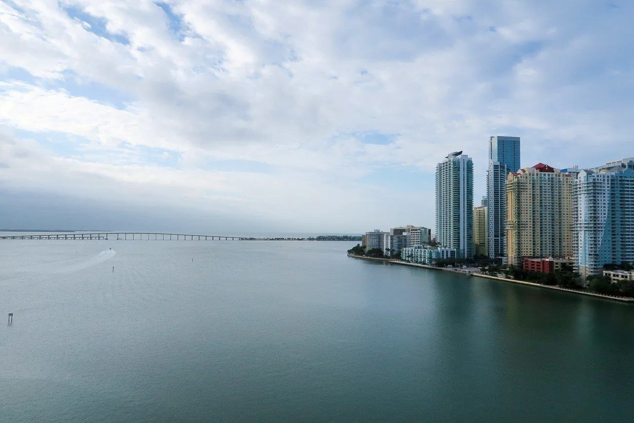 The view of Biscayne Bay from our room at Mandarin Oriental, Miami