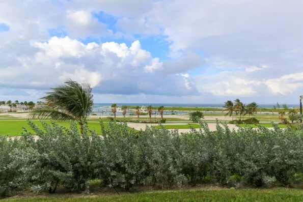 The view from our ocean view villa at Grand Isle Resort on Great Exuma in the Bahamas