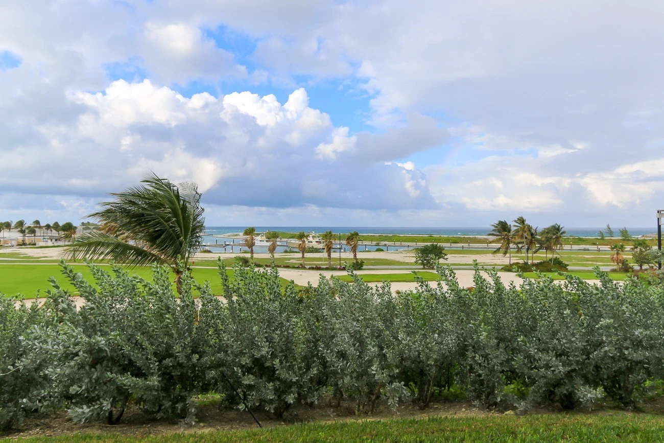 The view from our ocean view villa at Grand Isle Resort on Great Exuma in the Bahamas