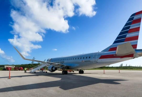Our flight to George Town Bahamas from Miami on American Airlines