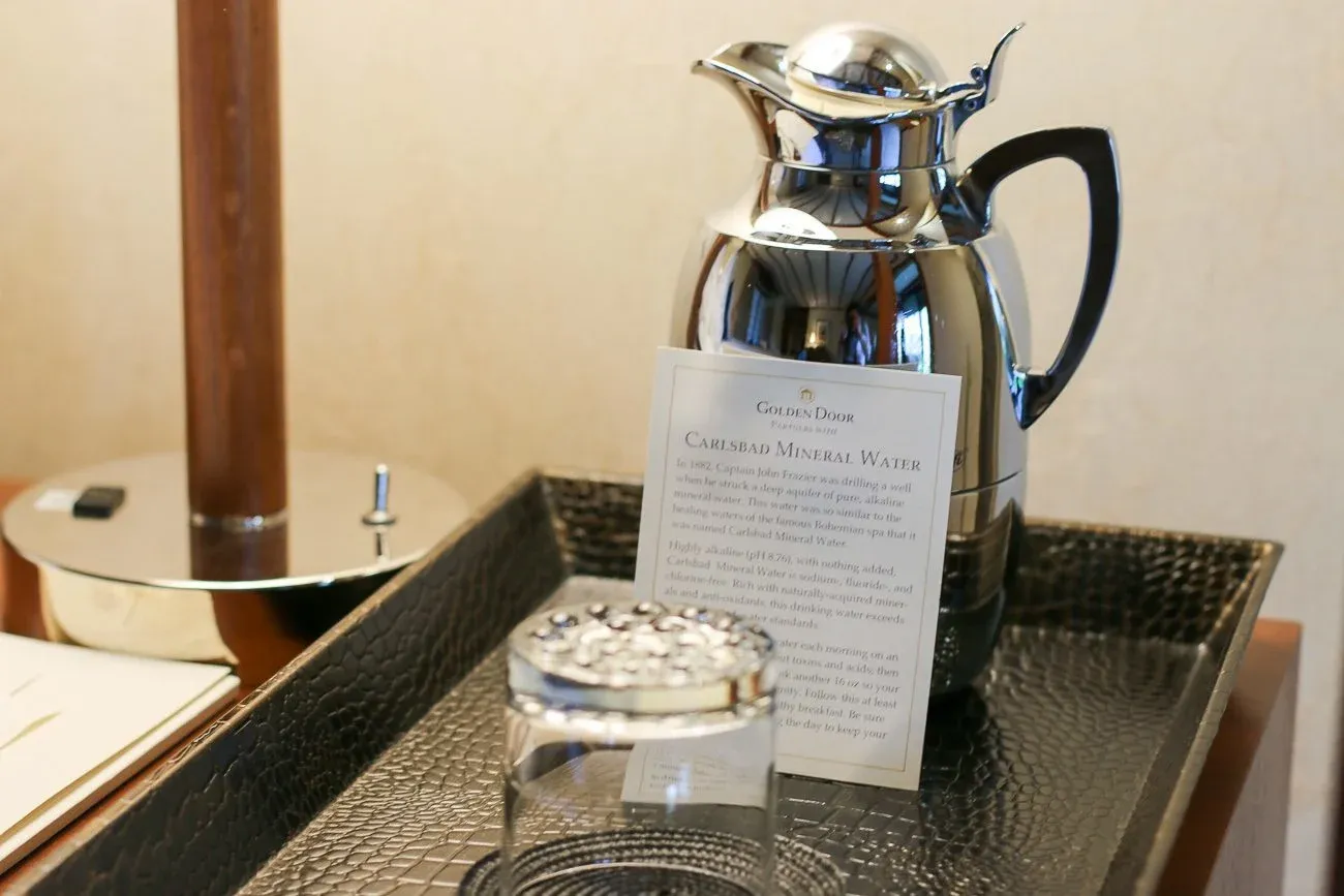 Alkaline Carlsbad Water is refilled for guests at Golden Door, the famous destination spa in north San Diego.