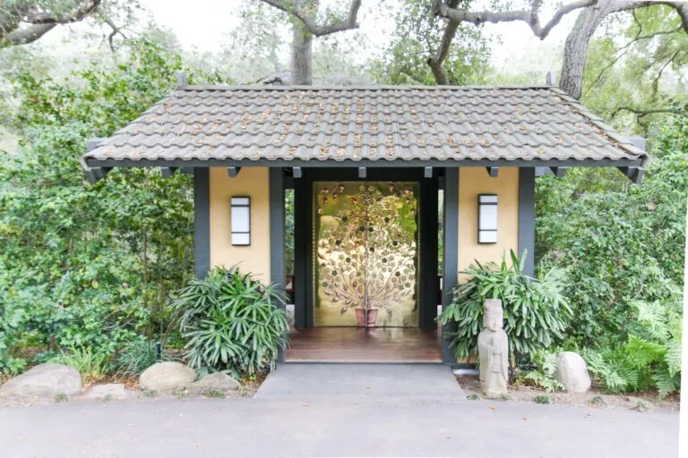 The famous golden door entrance to Golden Door Spa in North San Diego County.