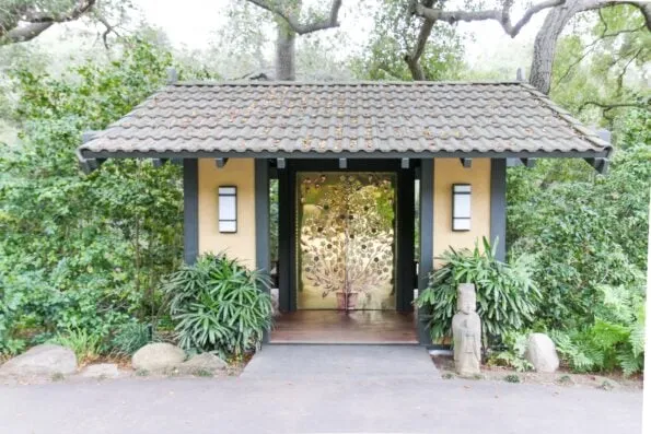 The famous golden door entrance to Golden Door Spa in North San Diego County.