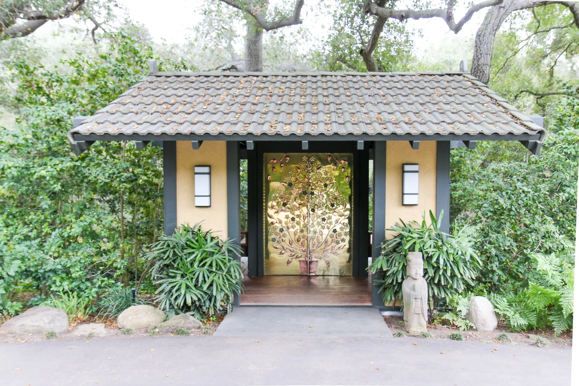 The famous golden door entrance to Golden Door Spa in North San Diego County.