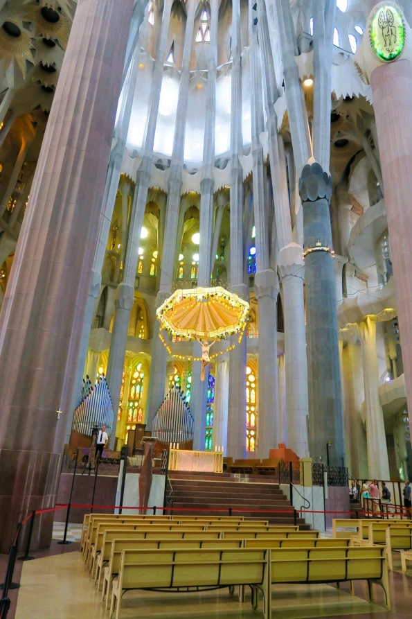 Stunning detail inside Gaudi's Sagrada Familia in Barcelona.