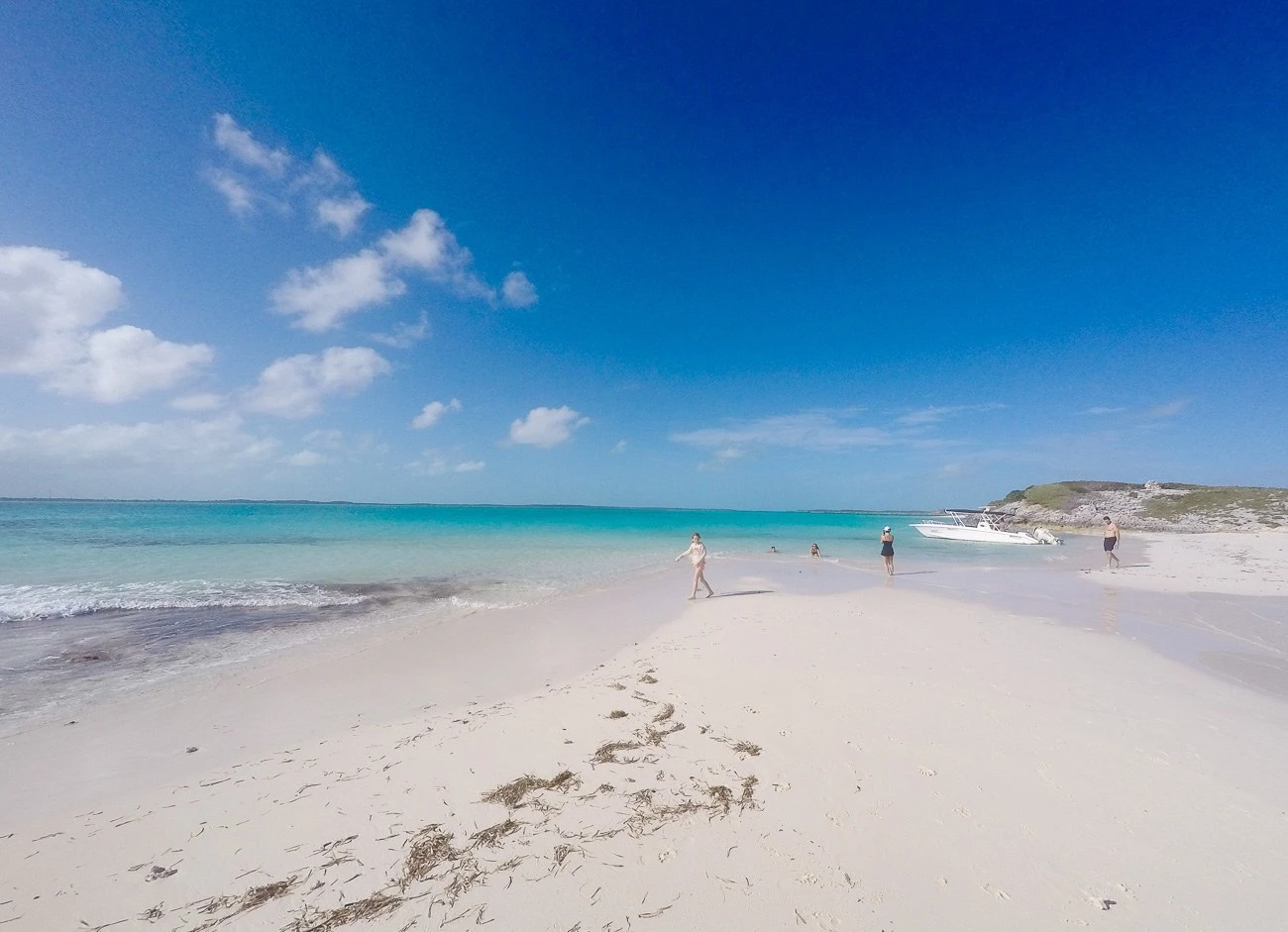 Gorgeous white sand beaches in the Exumas as seen during our swimming pigs tour.