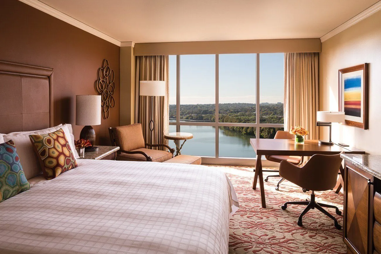 A lake view room at Four Seasons Hotel Austin