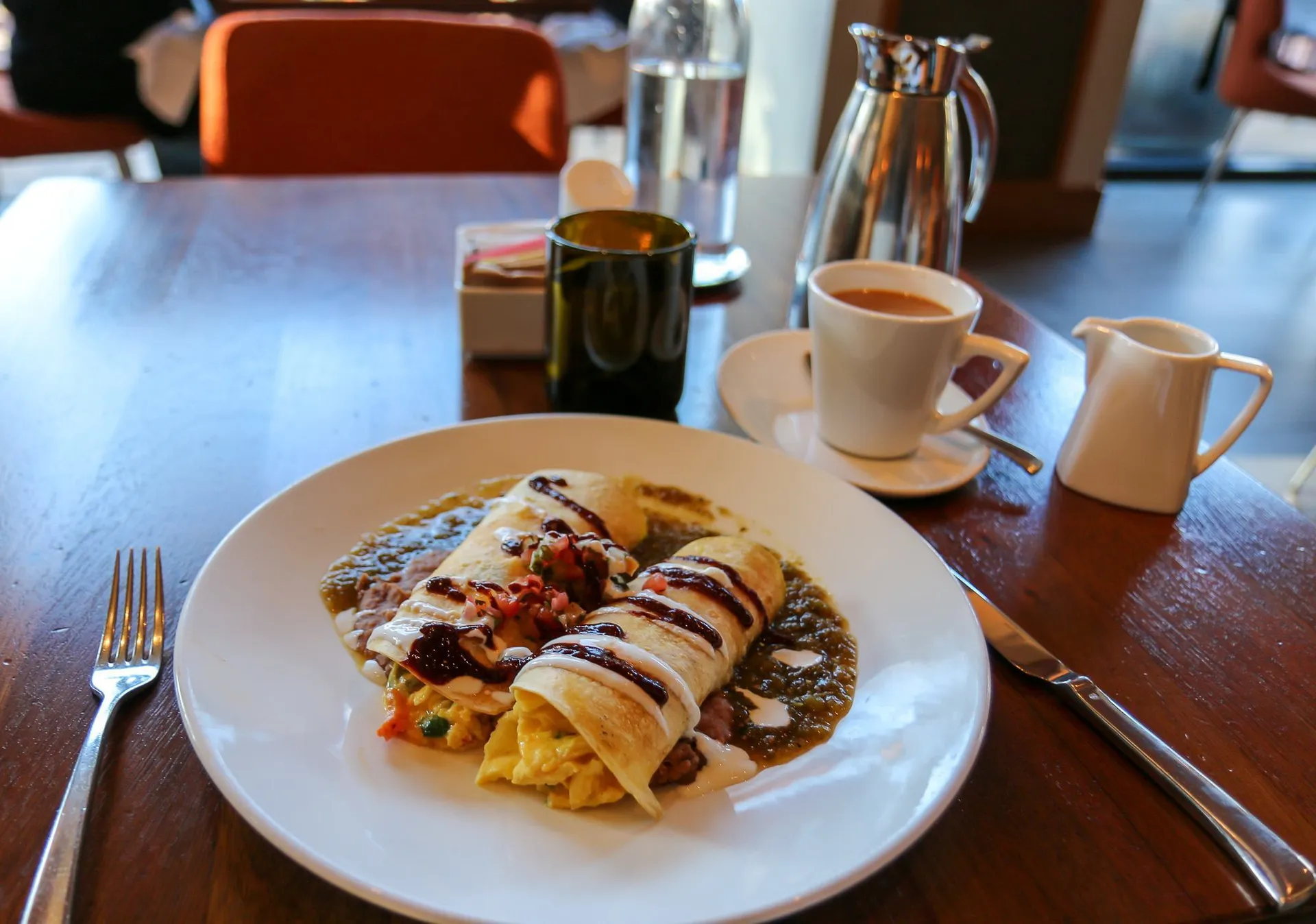 Enchiladas de Migas for breakfast at TRIO inside of Four Seasons Hotel Austin