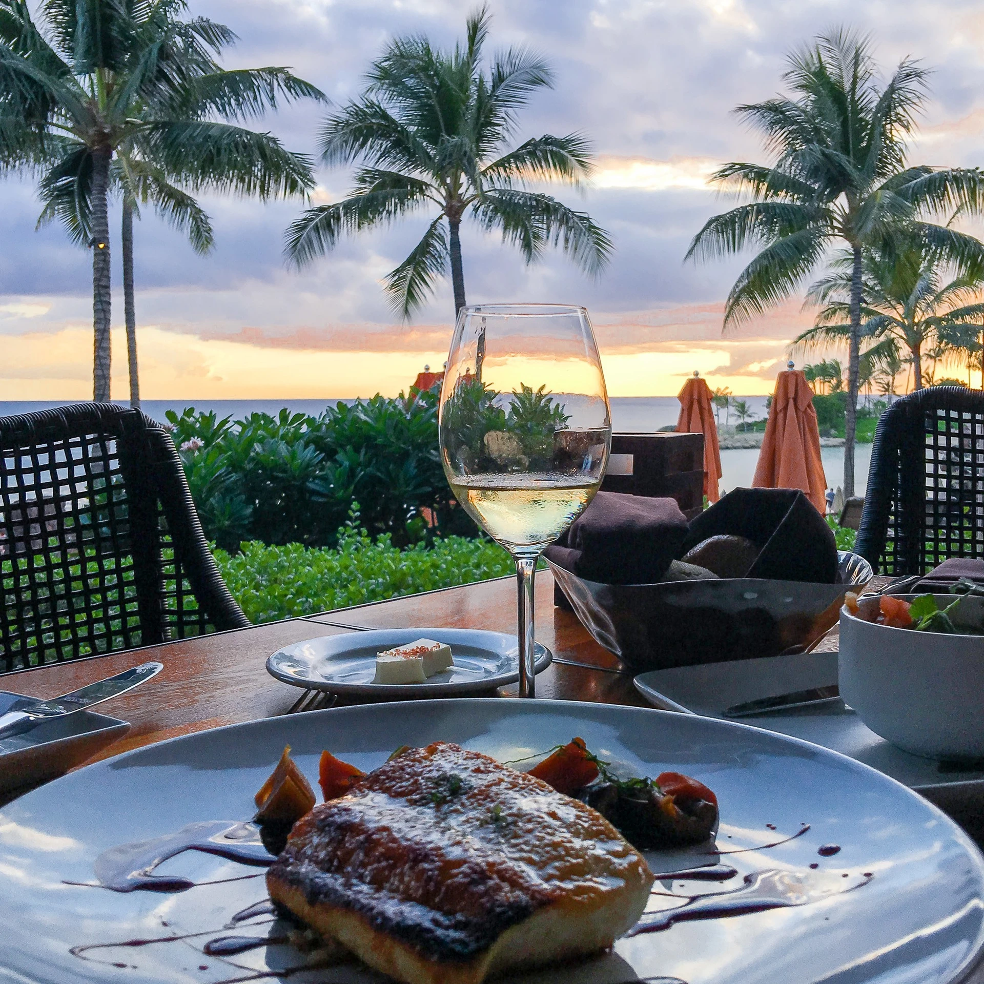 Dinner at Aulani, a Disney Resort and Spa's Ama Ama restaurant.