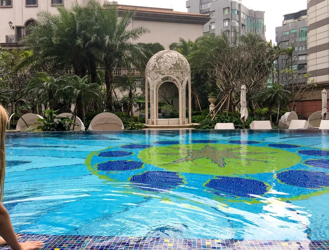 The pool at Mandarin Oriental, Taipei