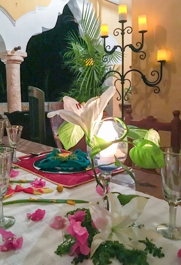 Flower art at Hacienda Petac