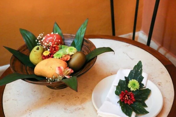 A lovely fruit amenity at Hacienda Petac, a luxury rental near Merida, Mexico