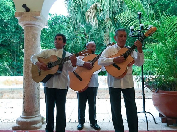 A serenade at Hacienda Petac by Los Tres Yucatecos.