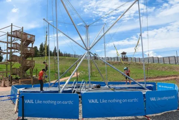 The bungee trampoline at Vail Mountain's Epic Discovery is a blast for kids.