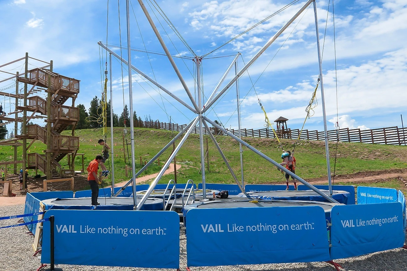 The bungee trampoline at Vail Mountain's Epic Discovery is a blast for kids.