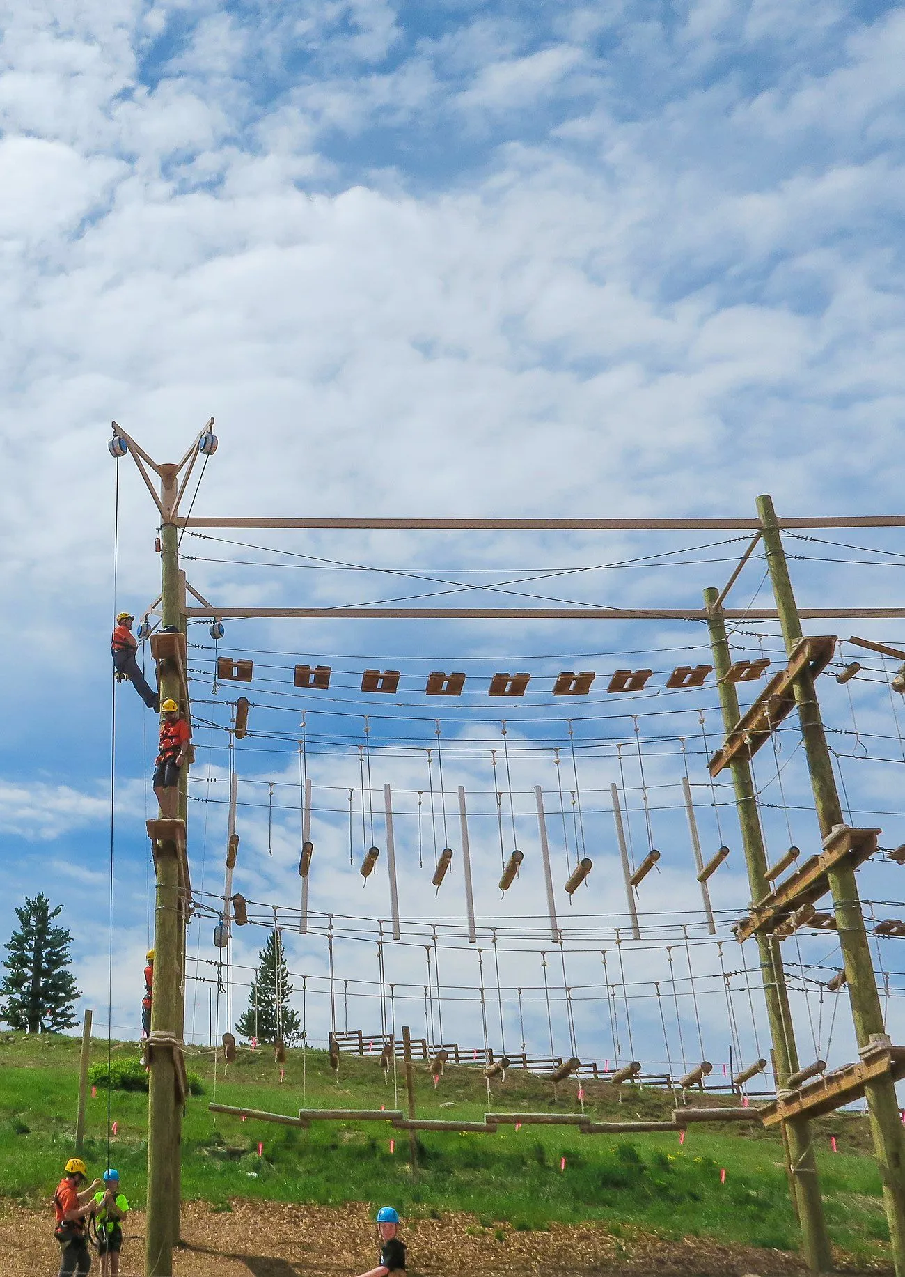 The ropes course at Epic Discovery on Vail Mountain also boasts panoramic mountain views in addition to opes, bridges, logs and balance elements.