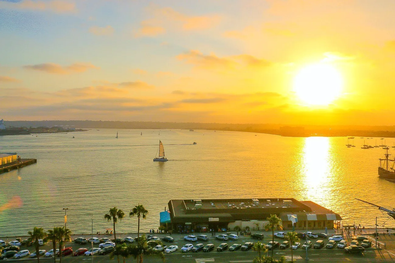 Sunset view from Wyndham San Diego Bayside