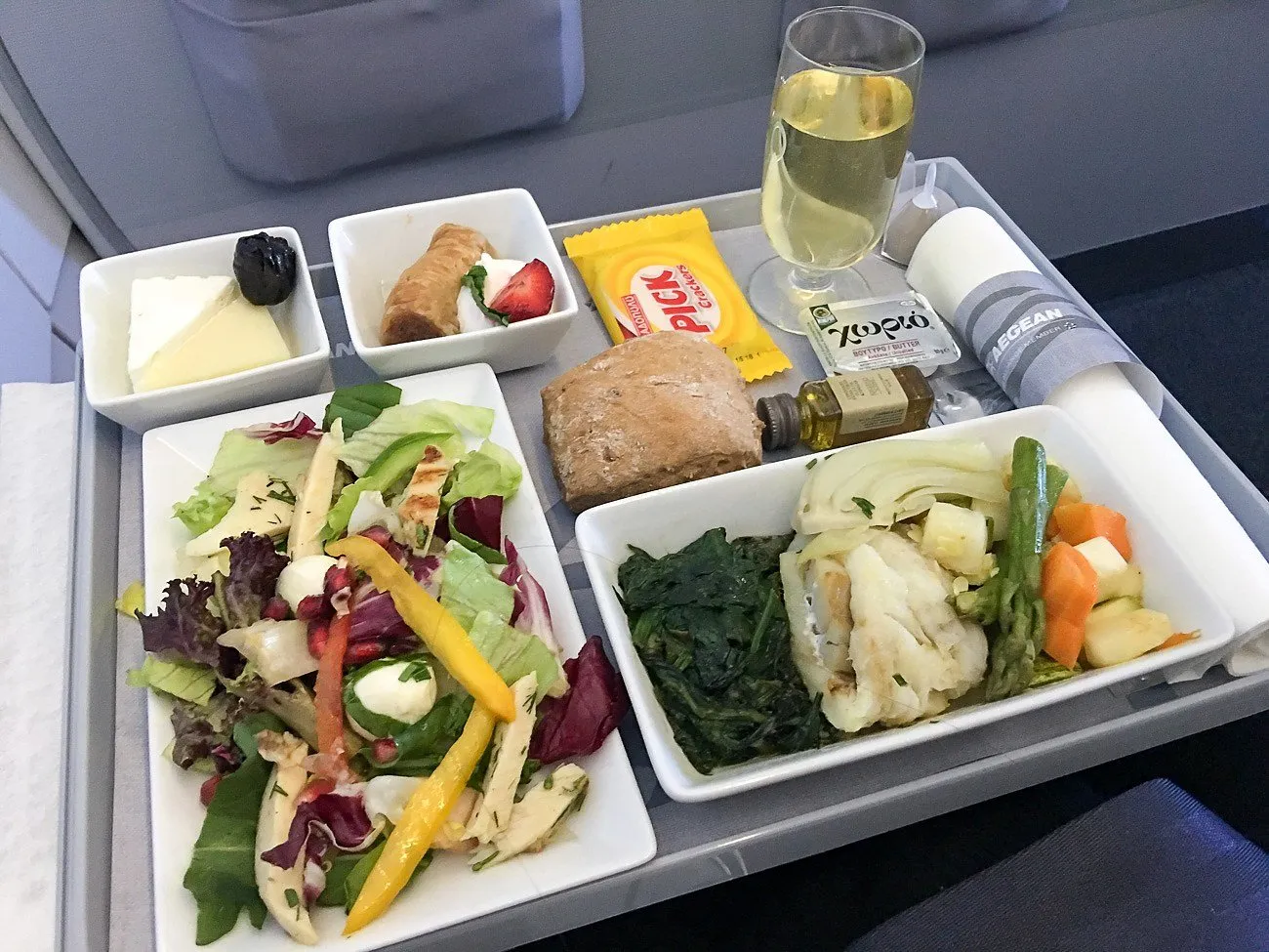 Main course between Athens and Venice on Aegean Airlines in business class