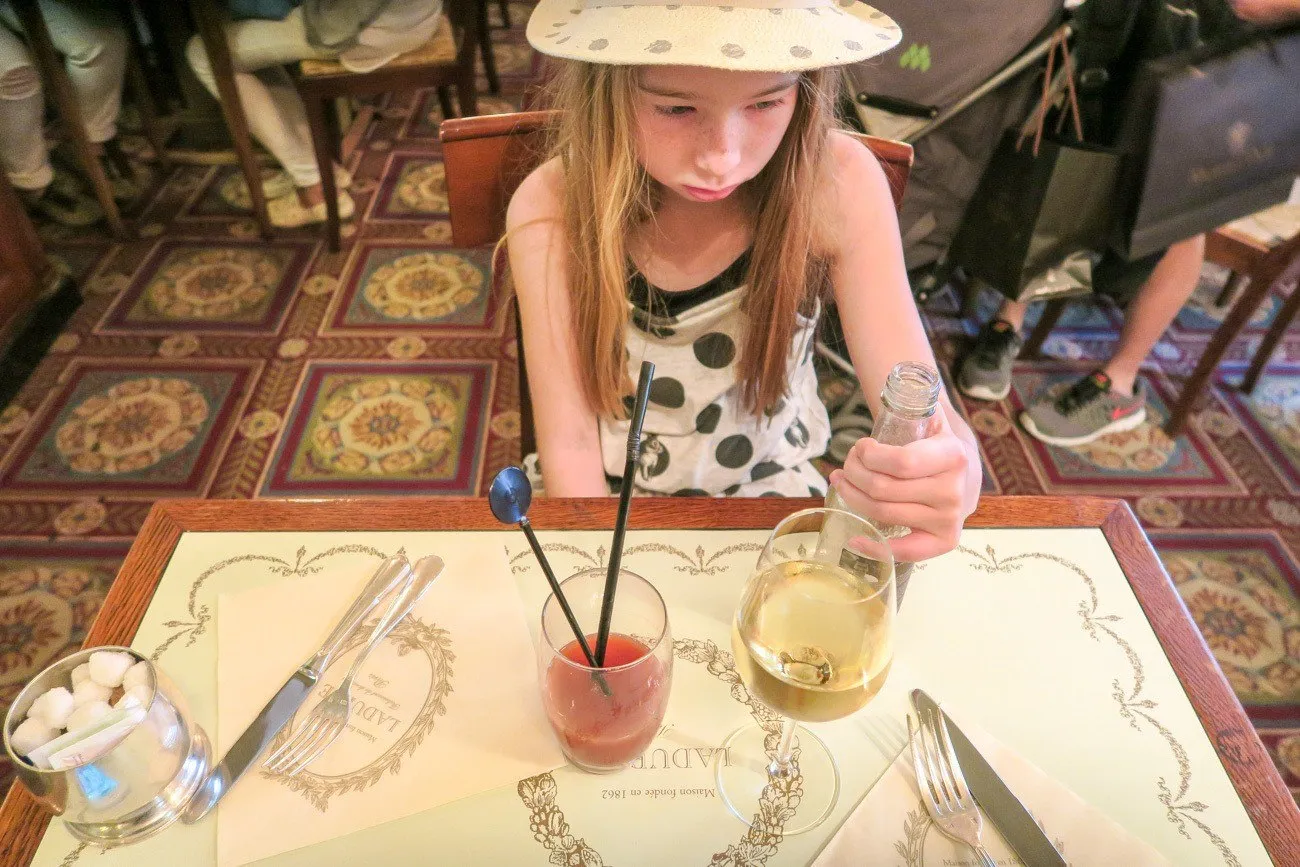 The Laduree tea room in Paris was the first place women could socialize outside the house in the late 1800s.