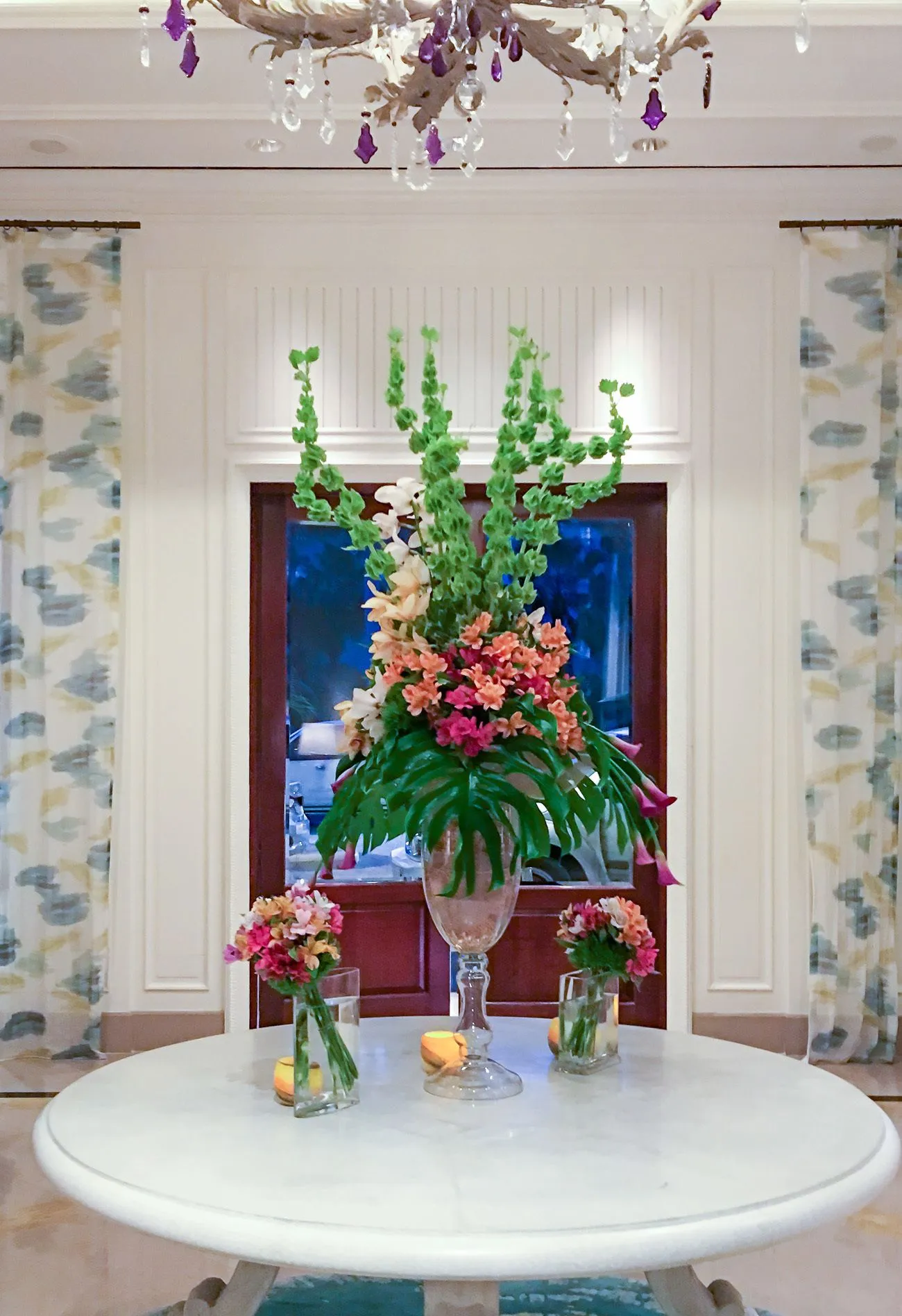Flowers in the lobby at The Ritz-Carlton Grand Cayman