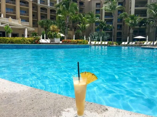 A pi&agrave;&plusmn;a colada at The Ritz-Carlton Grand Cayman pool