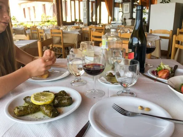 The view from Taverna Vakchos, a fantastic restaurant in Delphi, Greece.